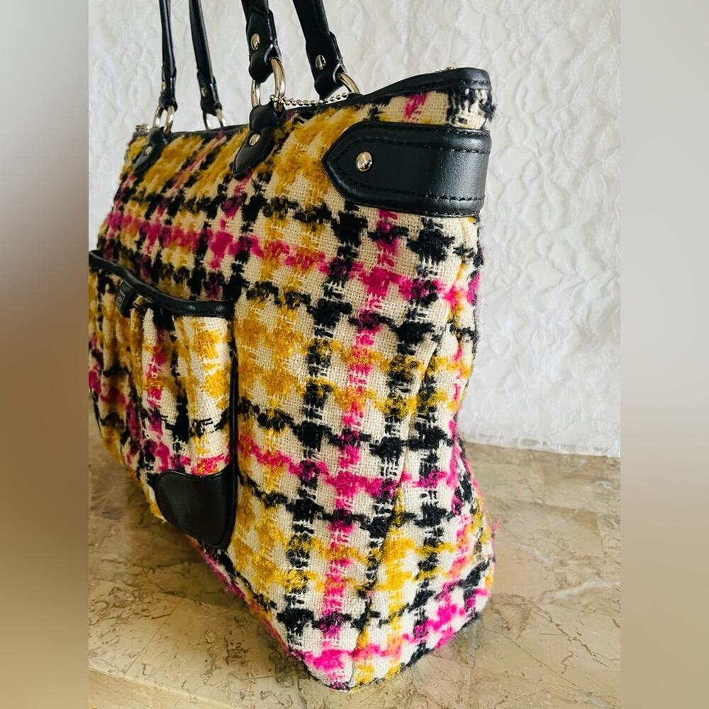 Coach Daisy Wool Tweed Plaid Emma Tote F25083 - Picture 7 of 12